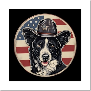 Border Collie 4th of July Posters and Art